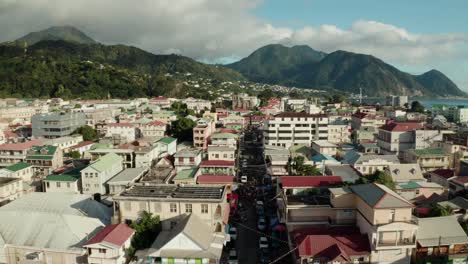 Aerial view of Dominica&#039;s capital city