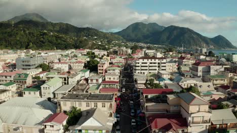 aerial view of dominica's capital city