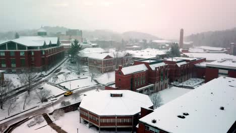 snow blankets asu campus, boone nc, boone north carolina