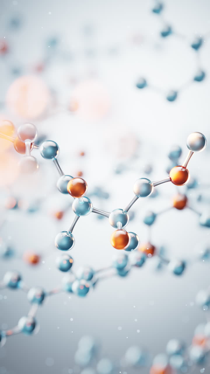 el fondo de moléculas transparentes, renderización en 3d.