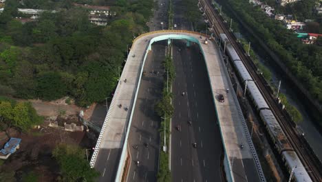 aerial video of u turn bridge of chennai