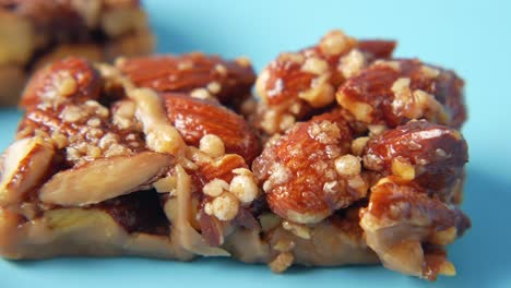 close-up of an almond bar