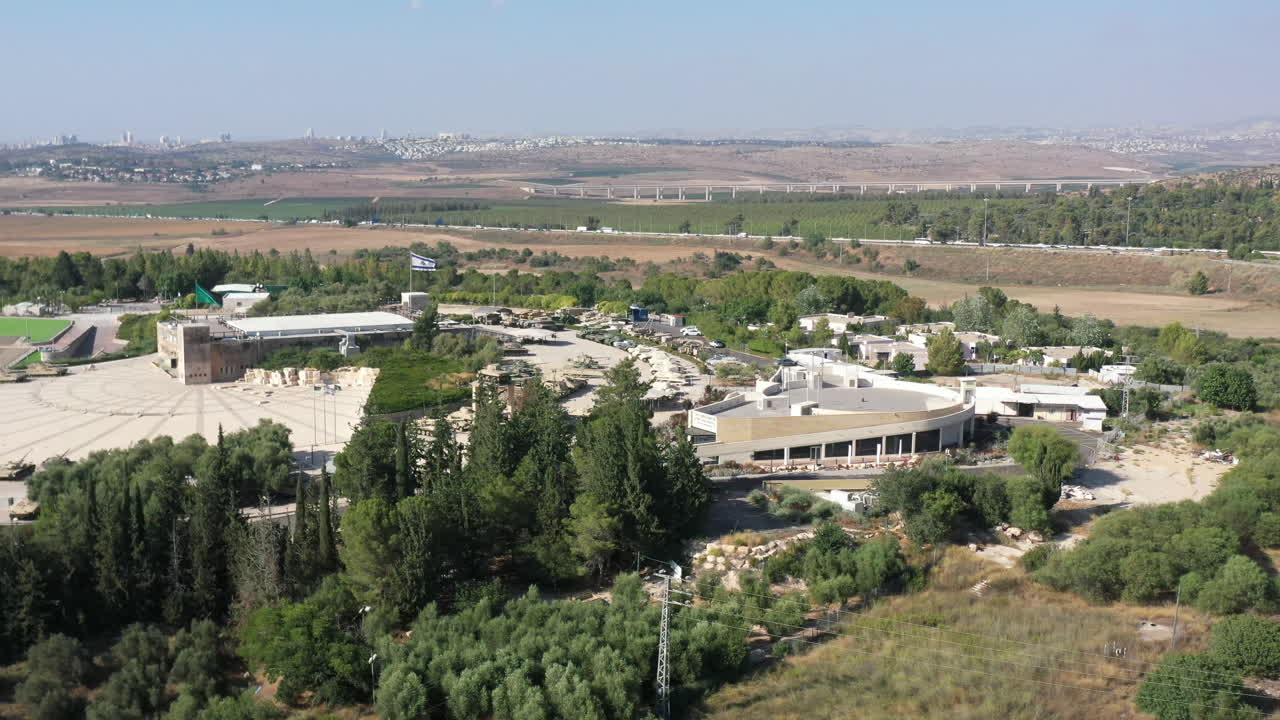 Israeli Armored Vehicles Display, Latrun Israel Drone View