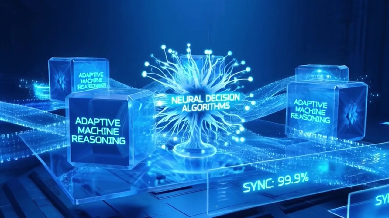 Futuristic Neural Network Data Processing Visualization