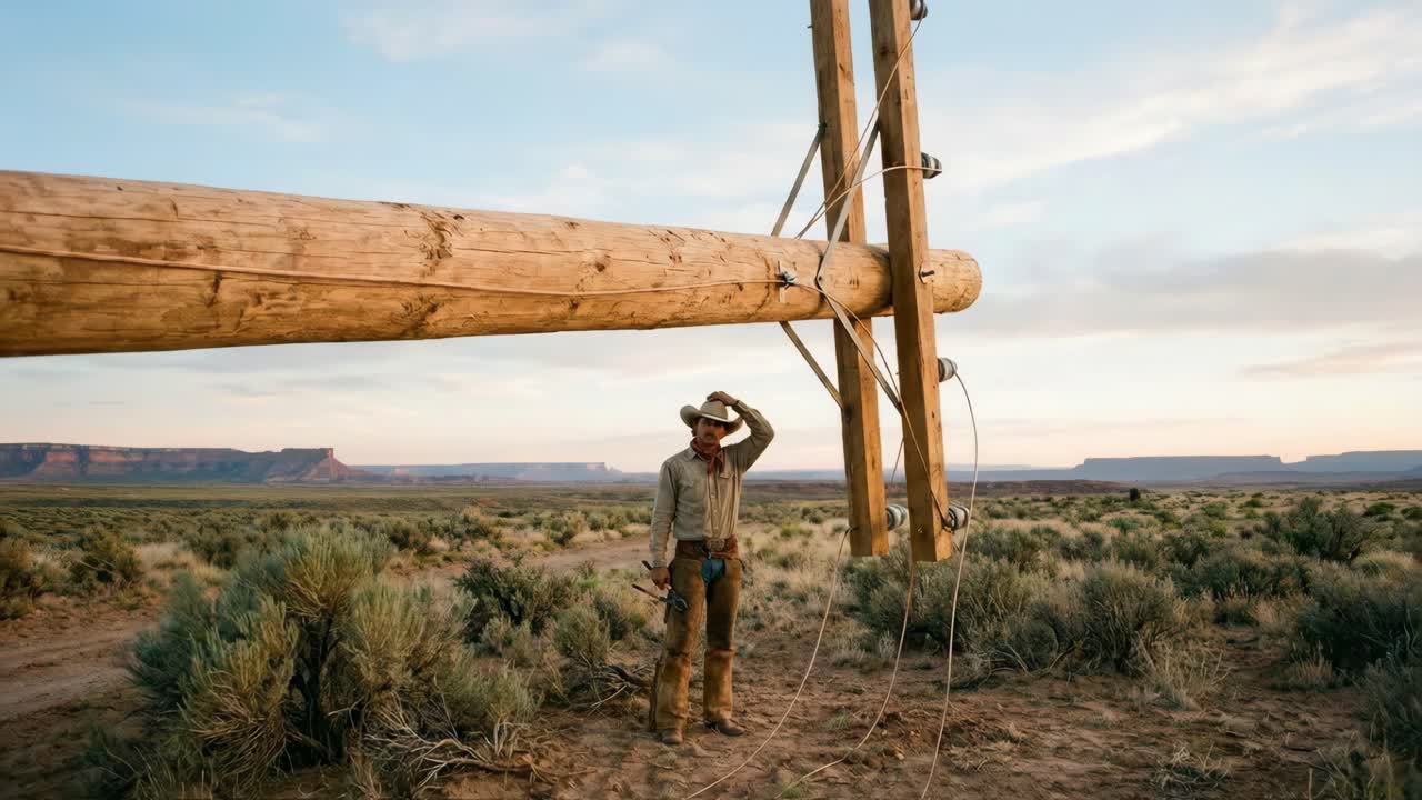 Cowboy in a Western Landscape