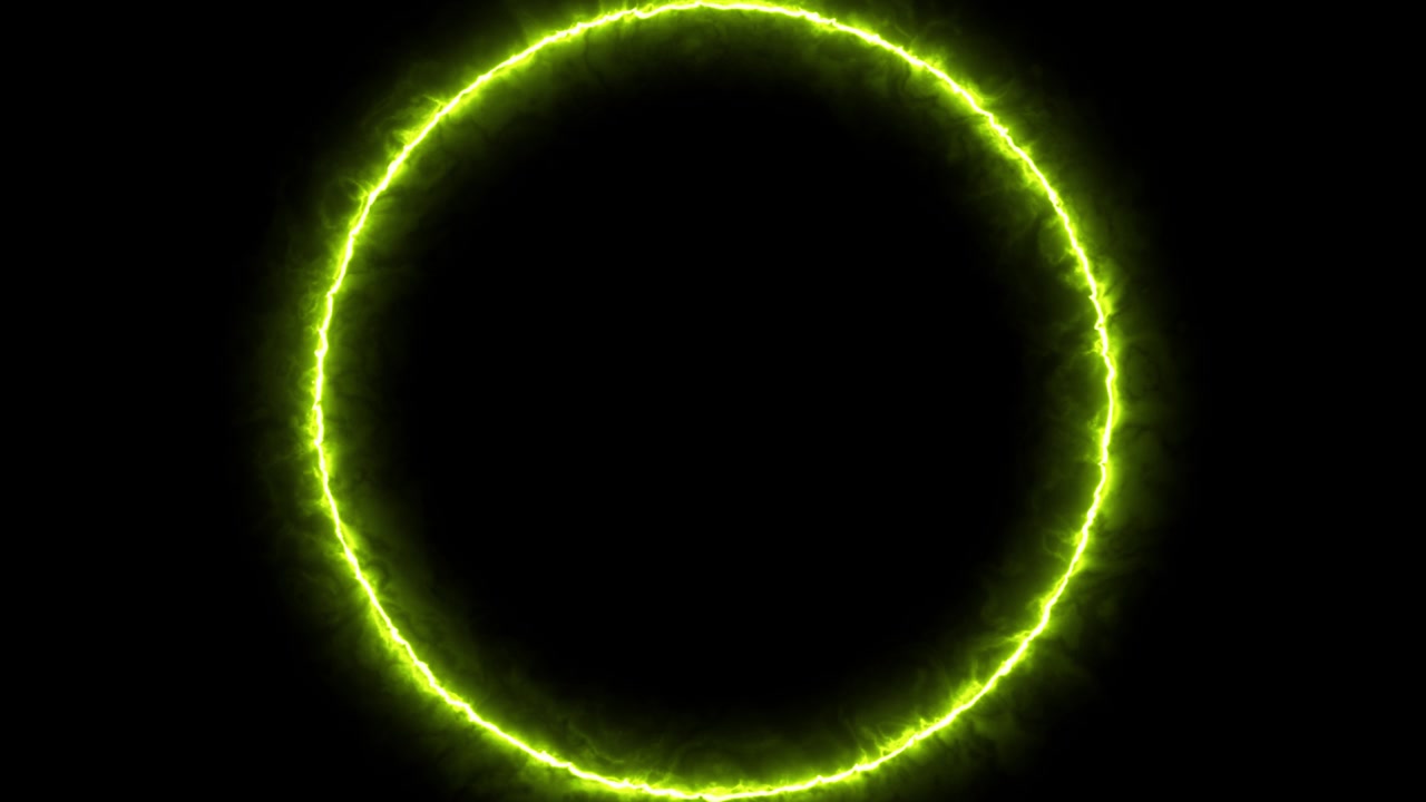 Yellow ring glowing electric animation motion graphics