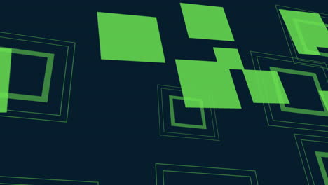 Fly green squares and cubes geometric pattern