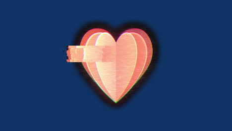 animación del icono de los corazones sobre el fondo azul.