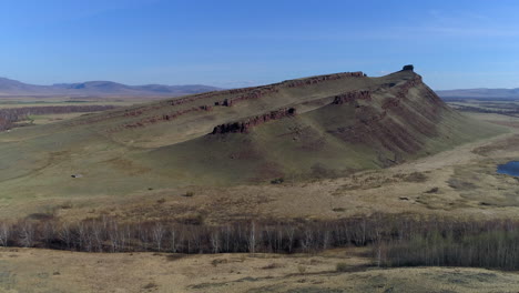 panoramic view of mountains and steppe