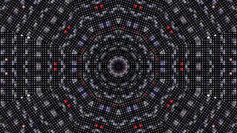 conjunto de puntos en forma de círculo movimiento de onda, colorido, sobre fondo negro