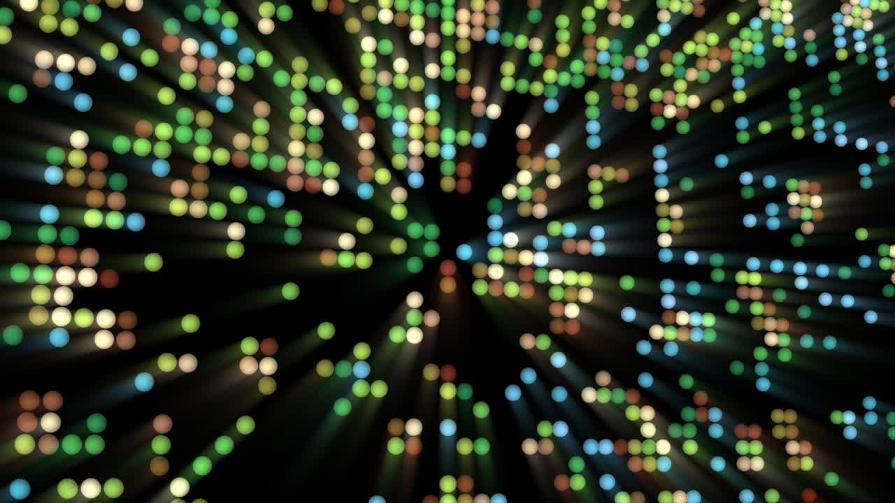 element balls abstract digital spot lights fast blink fresh horizon tone color slow rotate on the black screen