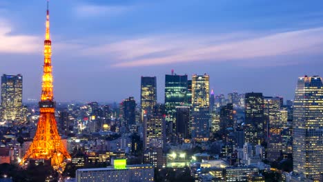 tokyo, japan cityskyline time lapse at tokyo tower.