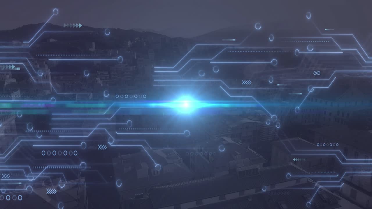 데이터 처리, 풍경 및 연결의 애니메이션