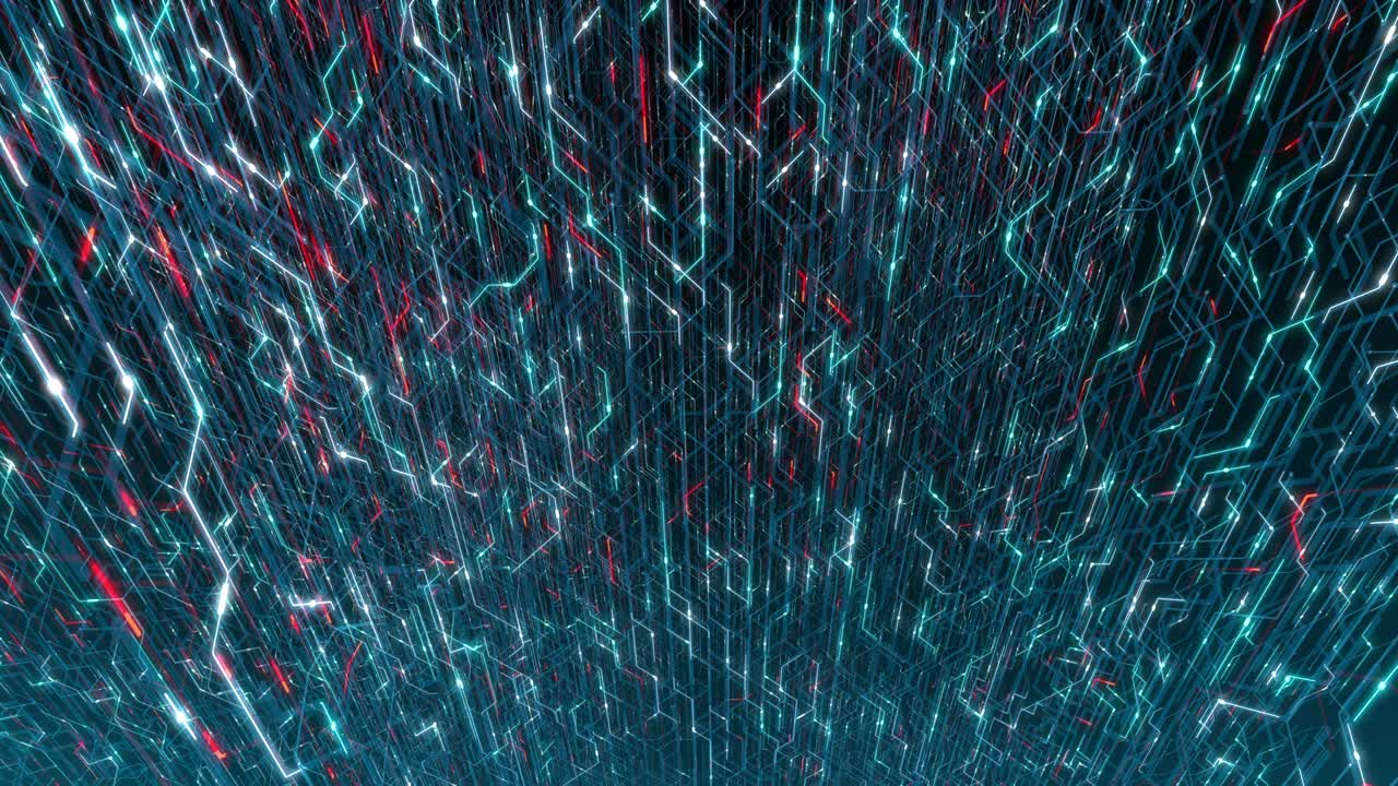 4K seamless loop abstract futuristic electronic circuit board.