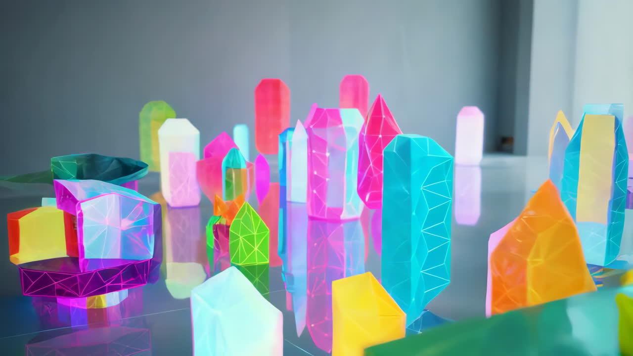 Abstract Colorful Crystal Structures