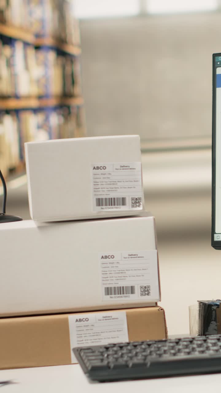 Vertical Video Industrial professional space supporting barcode tracking for large business