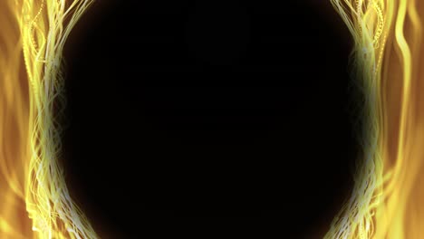 abstract glowing circle frame on green screen