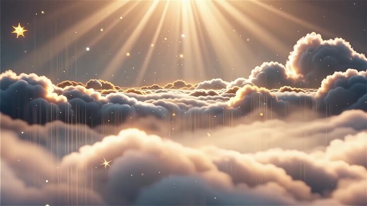 Christian Heavenly Light Worship Background
