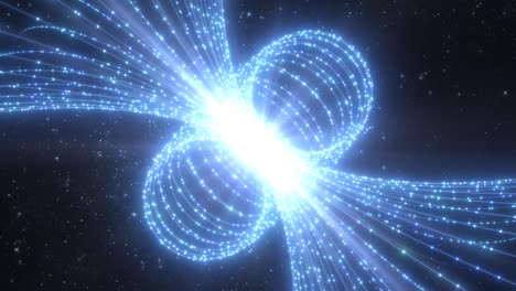 hermosas líneas de campo de fuerza magnética de quasar estrella de energía en el espacio - 4k movimiento de bucle sin costuras animación de fondo