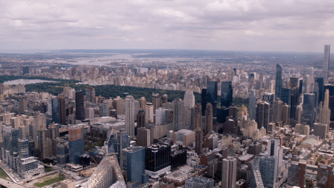 뉴욕 시의 스카이 라인 공중 풍경