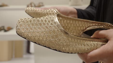 gold mesh flats