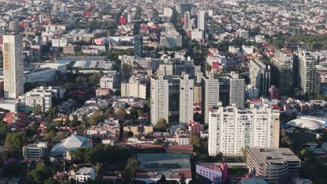 parallax effect aerial view of buildings in mexico city