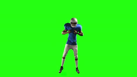 american football player on green screen