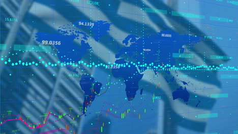 Animación-Del-Procesamiento-De-Datos-Financieros-Sobre-El-Paisaje-Urbano