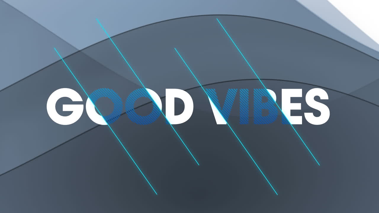 Animation of vibes text on gray background