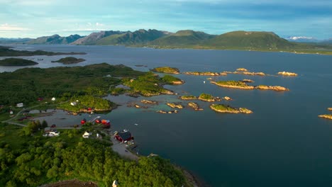 aerial view of a beautiful coastal village in norway