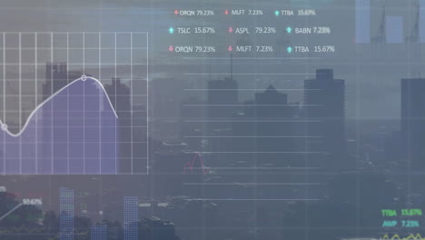 Animación-Del-Procesamiento-De-Datos-Sobre-El-Paisaje-Urbano