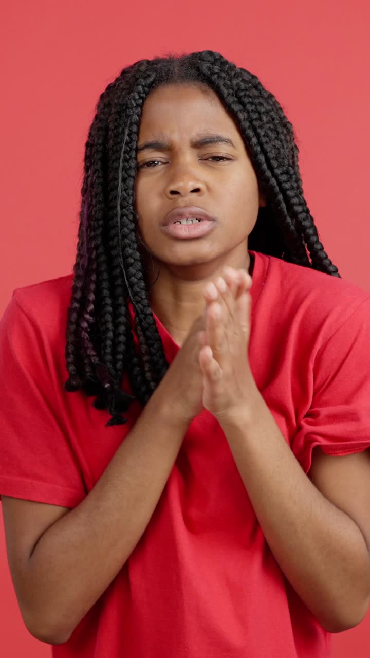 Portraits of a woman expressing emotions