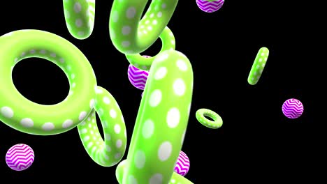 fondo abstractamente colorido con formas geométricas simples voladoras o flotantes. animación 3d decorativa multicolor con bucle. composición moderna brillante.