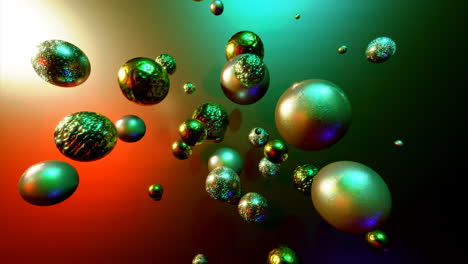rendering 3d abstracto de bolas iridescentes que rebotan