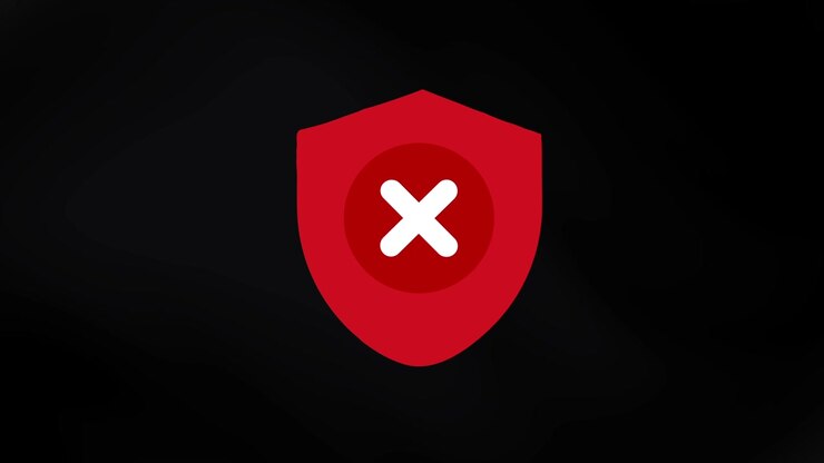 Animated Red Shield Icon with White X Symbol