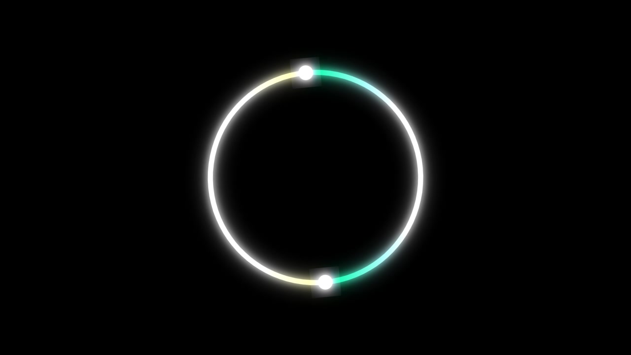 Glowing Neon Loading Circle Animation on Black Background
