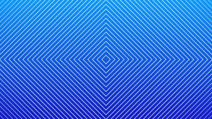 Blue Abstract Background with Concentric Diamond Lines