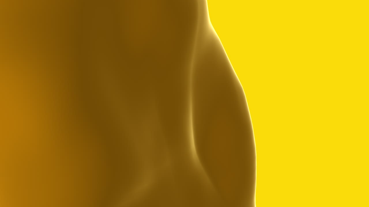 Orange-yellow honey-like lava cascades smoothly down golden background