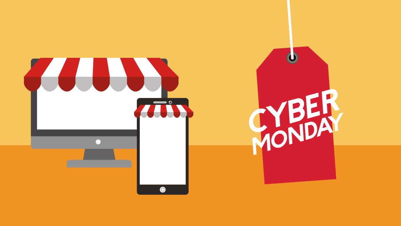 전자 장치로 사이버 월요일 애니메이션