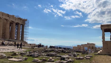 El-Templo-Del-Partenón-En-La-Acrópolis-De-Atenas,-Grecia.