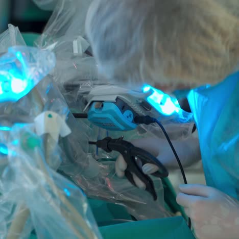 operation room with robotic surgery. surgical room in hospital with robotic technology equipment