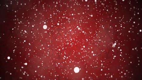 animación de nieve cayendo sobre un fondo rojo