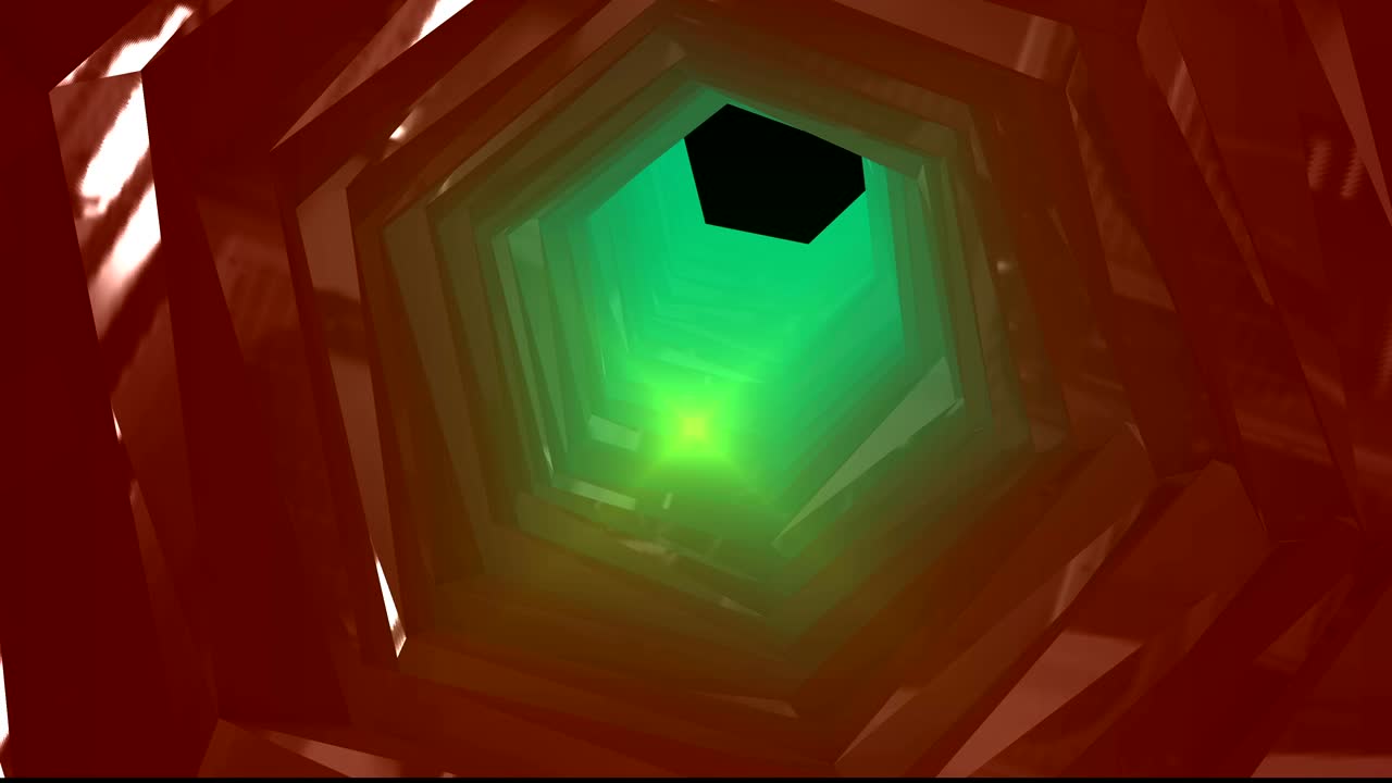 movimiento geométrico abstracto, bucle de túnel con luz