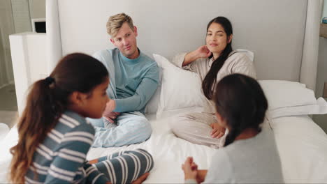 Relax,-support-and-morning-with-family-in-bedroom