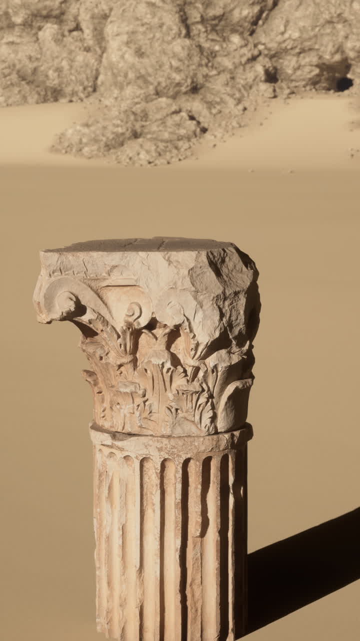 Ancient Stone Column in the Desert