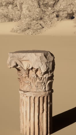 ancient stone column in the desert