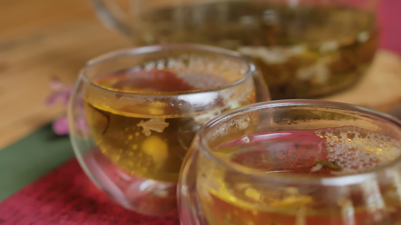 Jasmine Tea in Glass Teapot and Cups
