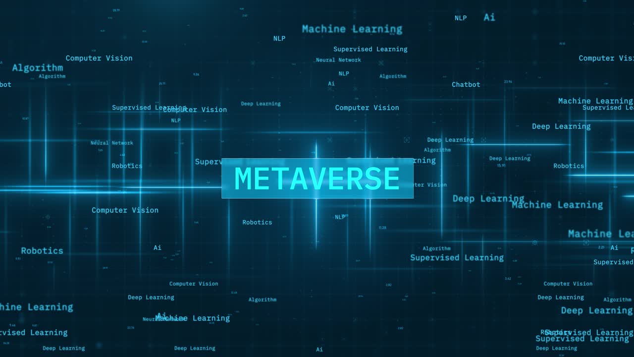 Metaverse Concept on Futuristic Cyberspace Background