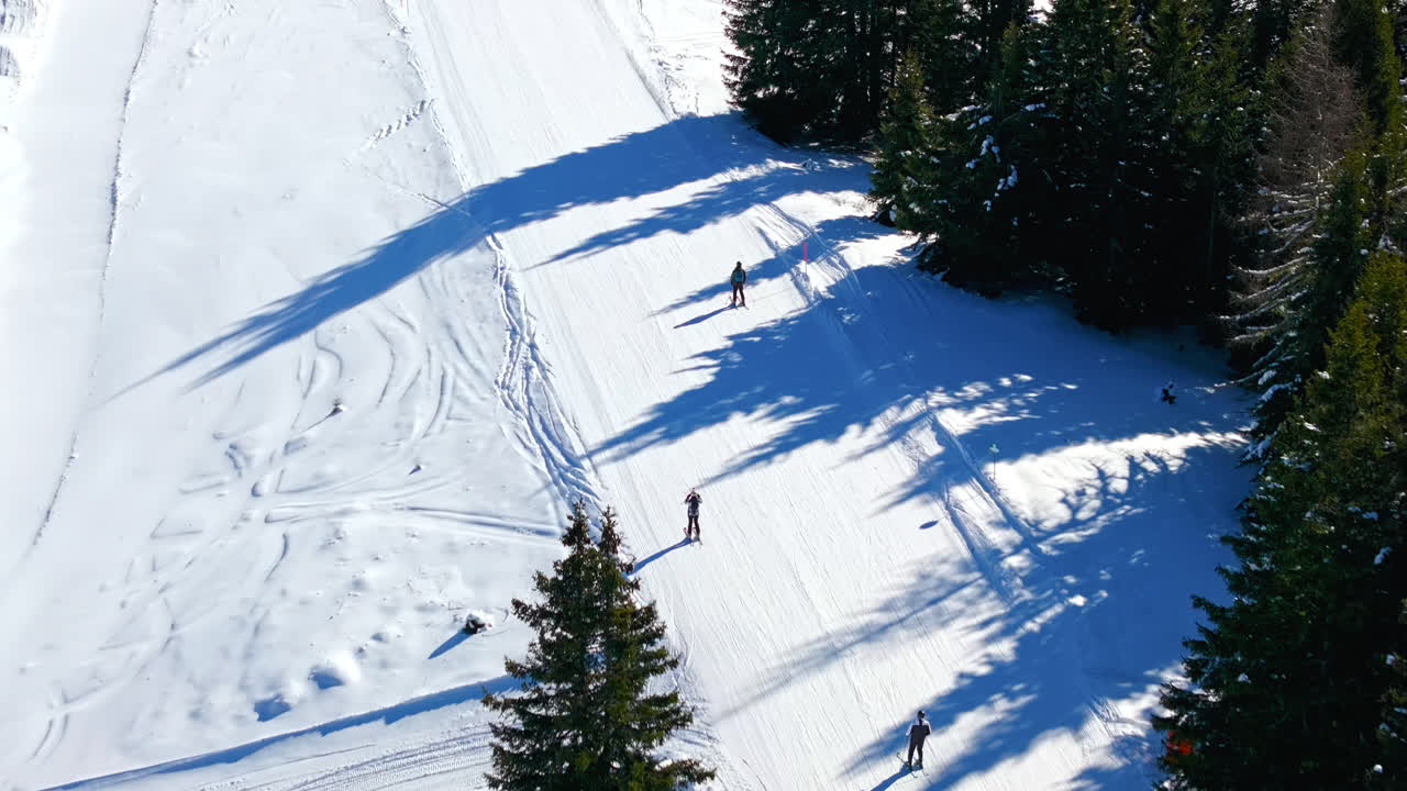 Aerial drone view of a ski resort in Col dei Baldi, Alleghe, in the Dolomites, Italy in daylight