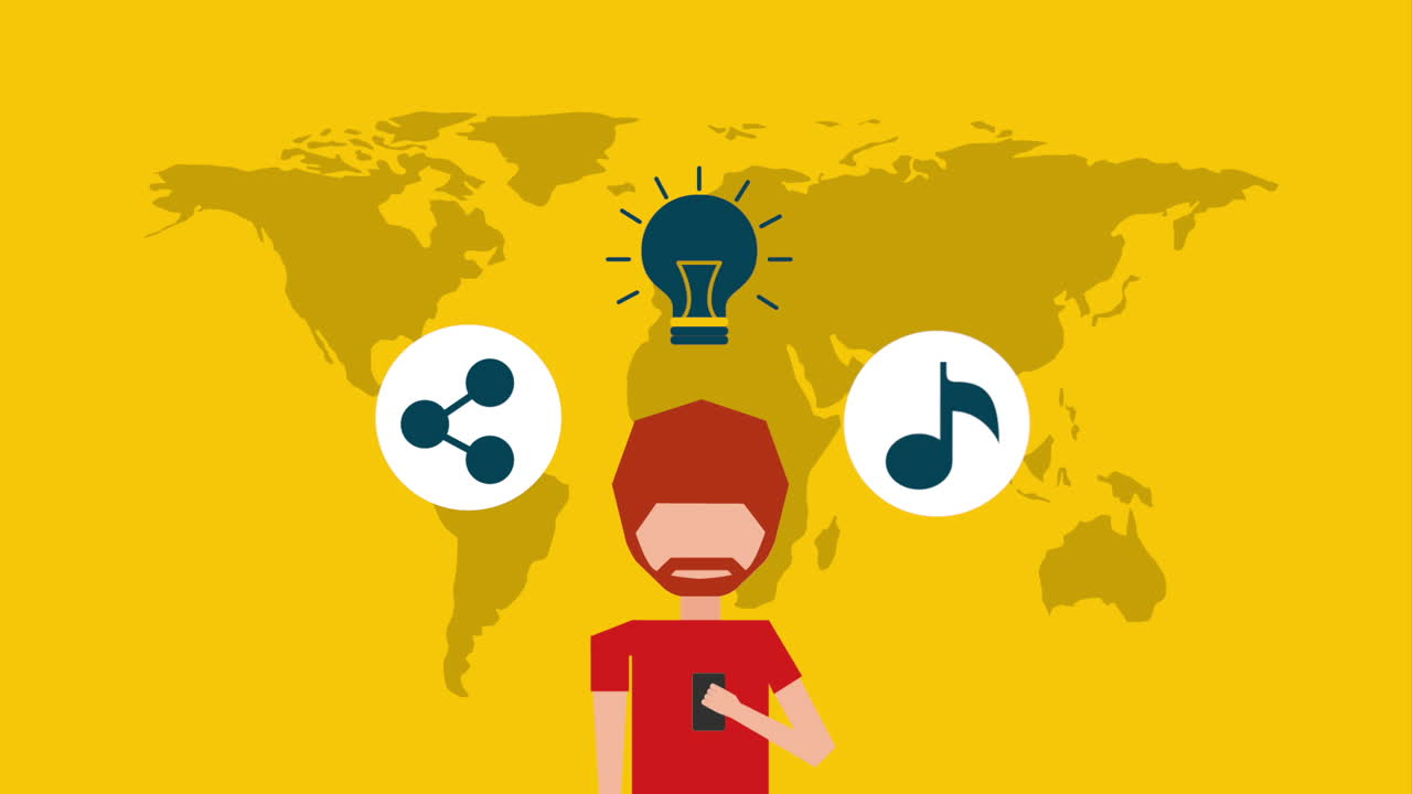 joven usando un teléfono inteligente con tecnología de redes sociales